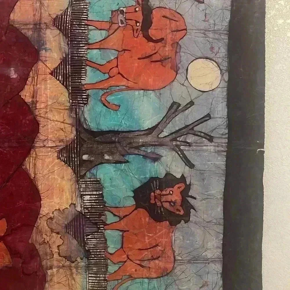 Beautiful safari painting in Linen material. Vibrant colors. - Picture 6 of 6